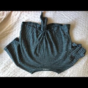 green and white striped shirt